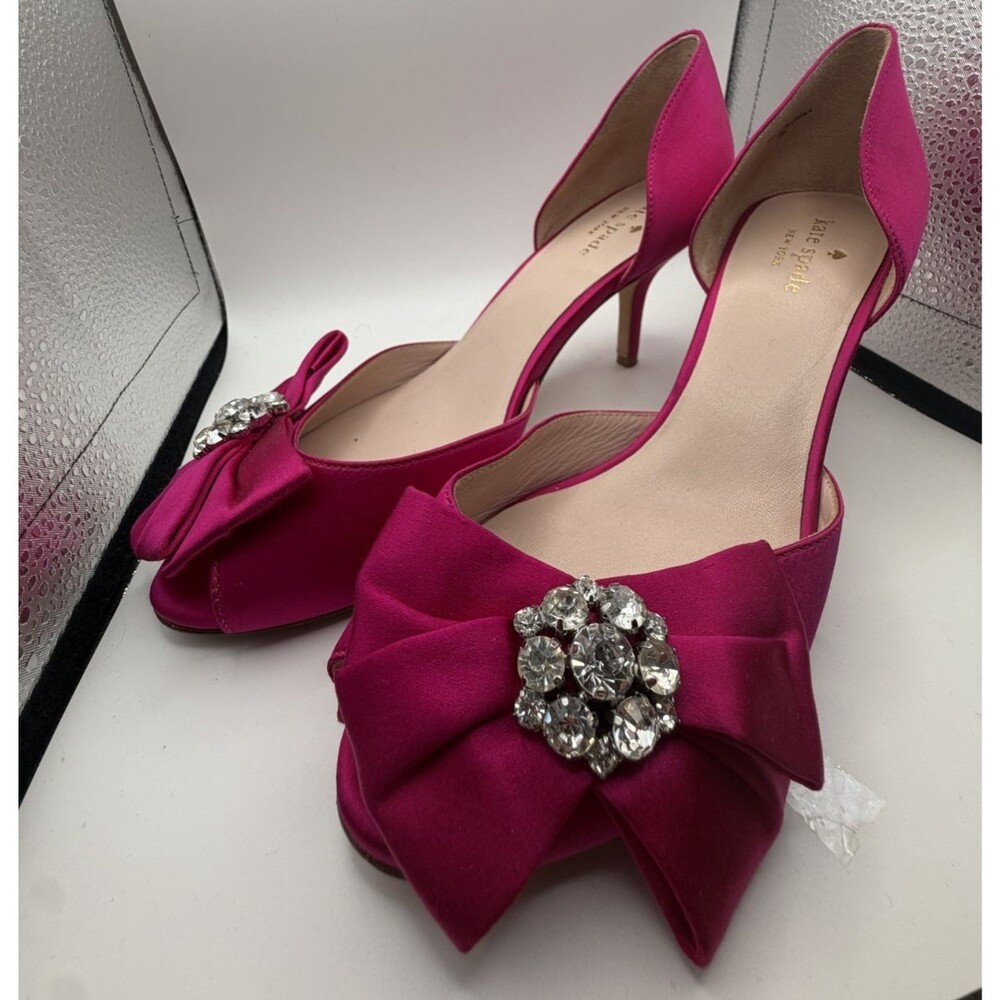 🎀👠 Kate Spade Pink Heels w/ Bow | Women's Size 9M | Elegant Designer Pumps 💖✨